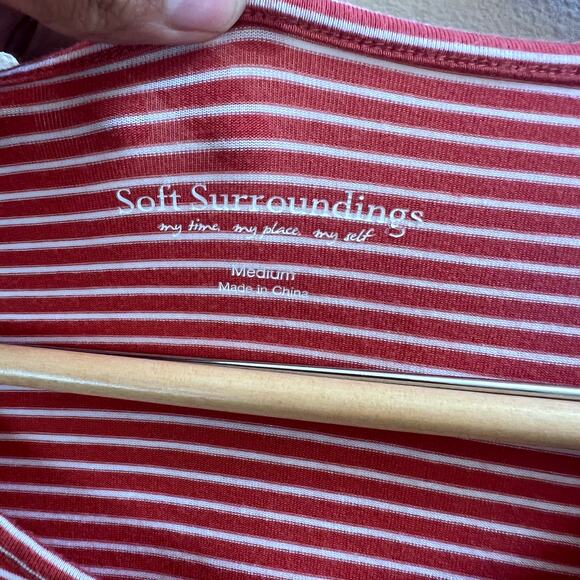 Soft Surroundings Terra Orange & White Striped Tunic Women's Size Medium - Picture 5 of 7